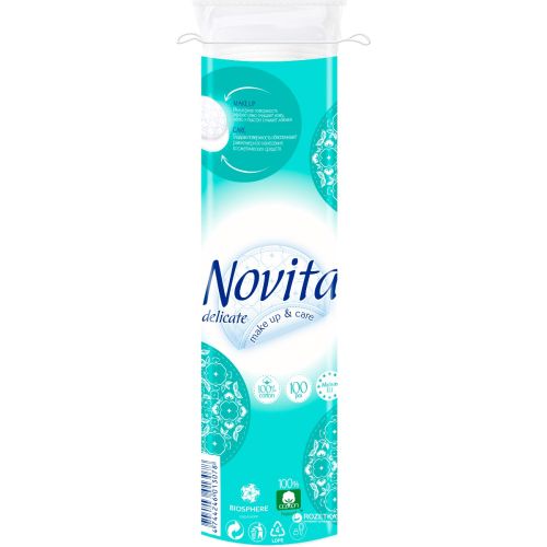 Диски ватні Novita Delicate, 100 шт. в інтернет-аптеці - фото №1 Диски ватні Novita Delicate, 100 шт. в інтернет-аптеці