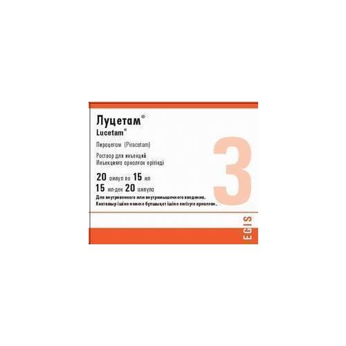 Луцетам ампули 3 г/15 мл №4 в місті Запоріжжя : ціни, характеристика.  - фото №1 Луцетам ампули 3 г/15 мл №4 в місті Запоріжжя : ціни, характеристика.