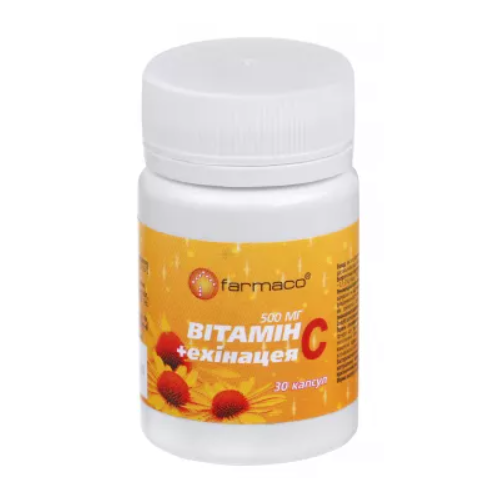 Вітамін С 500 мг + Ехінацея 50 мг капсули №30 в місті Софіївка : ціни, характеристика.  - фото №1 Вітамін С 500 мг + Ехінацея 50 мг капсули №30 в місті Софіївка : ціни, характеристика.
