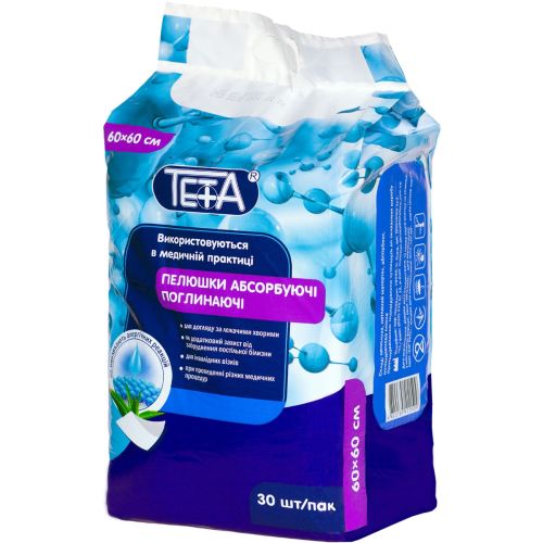 Пелюшки Тета одноразові гігієнічні 60x60 см, 30 шт. в місті Богородчани : ціни, характеристика.  - фото №1 Пелюшки Тета одноразові гігієнічні 60x60 см, 30 шт. в місті Богородчани : ціни, характеристика.