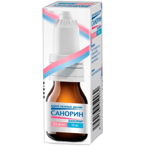 Санорин 0,05% капли 10 мл  в городе Перещепино : цены, характеристики.  - фото №1 Санорин 0,05% капли 10 мл  в городе Перещепино : цены, характеристики.