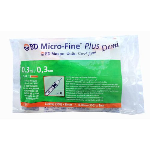 Шприц Micro-Fine Plus Demi одноразовий 0.3 мл інсуліновий U-100 G30 №10 фото - фото №1 Шприц Micro-Fine Plus Demi одноразовий 0.3 мл інсуліновий U-100 G30 №10 фото