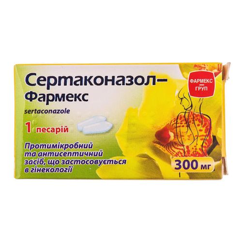 Сертаконазол-Фармекс пессарий 300мг №1 в інтернет-аптеці - фото №1 Сертаконазол-Фармекс пессарий 300мг №1 в інтернет-аптеці