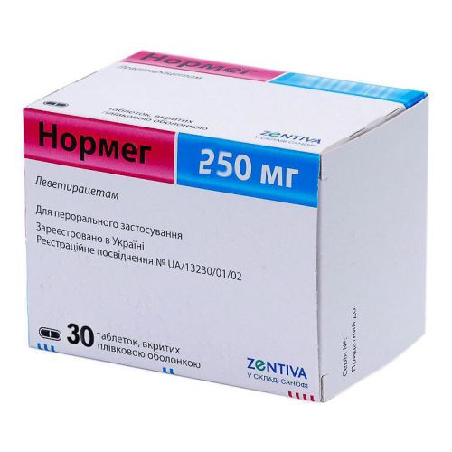 Нормег таблетки п/пл.об. 250 мг N30 (10х3) в городе Борисполь : цены, характеристики. - фото №1 Нормег таблетки п/пл.об. 250 мг N30 (10х3) в городе Борисполь : цены, характеристики.
