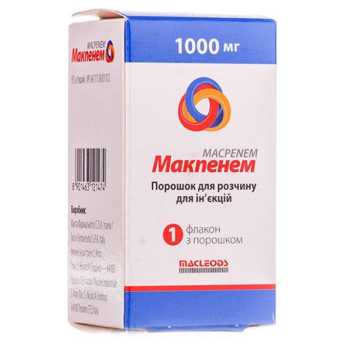 Макпенем 1000 мг порошок №1 в місті Харків : ціни, характеристика.  - фото №1 Макпенем 1000 мг порошок №1 в місті Харків : ціни, характеристика.