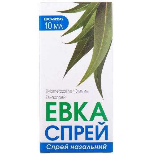 Евкаспрей 1 мг/мл спрей назальний 10 мл в місті Вишгород : ціни, характеристика.  - фото №1 Евкаспрей 1 мг/мл спрей назальний 10 мл в місті Вишгород : ціни, характеристика.