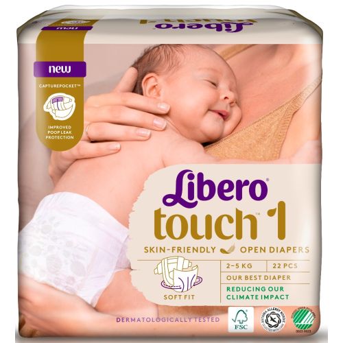 Підгузки Libero Touch р.1 (2-5 кг) №22 ціна - фото №1 Підгузки Libero Touch р.1 (2-5 кг) №22 ціна