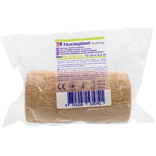 Бинт медицинский самофиксирующий NorDic Cohesive универсальный, р.10 см х 4,5 м, 1 шт. в городе Софиевка : цены, характеристики.  - фото №1 Бинт медицинский самофиксирующий NorDic Cohesive универсальный, р.10 см х 4,5 м, 1 шт. в городе Софиевка : цены, характеристики.