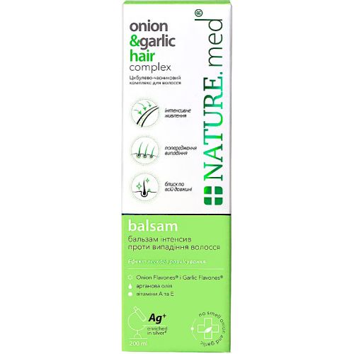 Бальзам Nature.med Інтенсив Луково-часниковий комплекс для волосся, 200 мл в місті Вишгород : ціни, характеристика.  - фото №1 Бальзам Nature.med Інтенсив Луково-часниковий комплекс для волосся, 200 мл в місті Вишгород : ціни, характеристика.