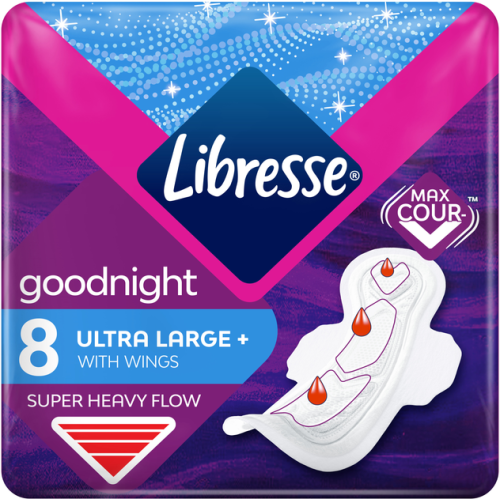 Прокладки гігієнічні Libresse Goodnight Ultra Large+ №8 в місті Перещепине : ціни, характеристика.  - фото №1 Прокладки гігієнічні Libresse Goodnight Ultra Large+ №8 в місті Перещепине : ціни, характеристика.