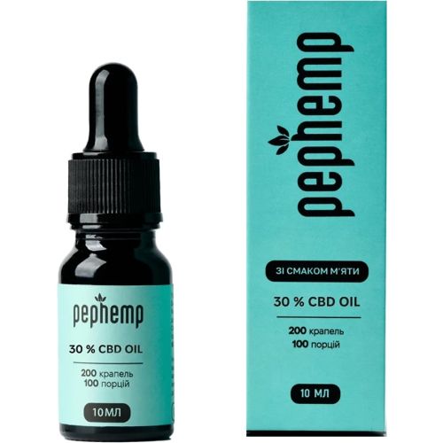 Pephemp Олія 30% СBD Isolate зі смаком м'яти 10 мл в місті Світловодськ : ціни, характеристика. - фото №1 Pephemp Олія 30% СBD Isolate зі смаком м'яти 10 мл в місті Світловодськ : ціни, характеристика.