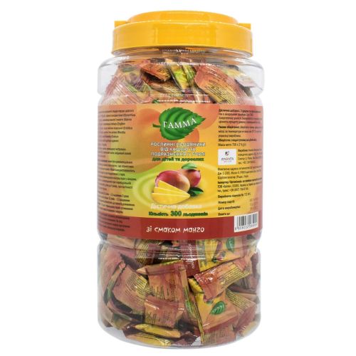 Гамма зі смаком манго льодяники №300 в місті Софіївка : ціни, характеристика.  - фото №1 Гамма зі смаком манго льодяники №300 в місті Софіївка : ціни, характеристика.