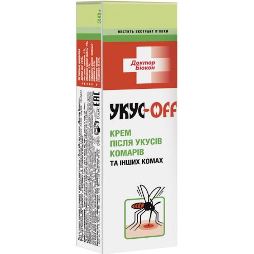 Крем Доктор Біокон Укус-OFF після укусів комах, 30 г в місті Полтава : ціни, характеристика.  - фото №1 Крем Доктор Біокон Укус-OFF після укусів комах, 30 г в місті Полтава : ціни, характеристика.