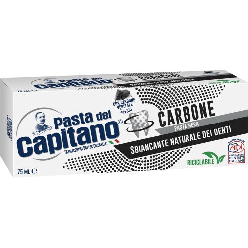 Зубна паста Pasta del Capitano Charcoal з активованим вугіллям 100% 75 мл в місті Глобине : ціни, характеристика.  - фото №1 Зубна паста Pasta del Capitano Charcoal з активованим вугіллям 100% 75 мл в місті Глобине : ціни, характеристика.