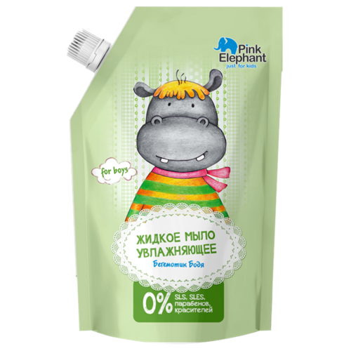 Мыло жидкое Pink Elephant (Пинк Элефант) увлажняющее Бегемотик Бодя 500 мл в городе Одесса : цены, характеристики.  - фото №1 Мыло жидкое Pink Elephant (Пинк Элефант) увлажняющее Бегемотик Бодя 500 мл в городе Одесса : цены, характеристики.