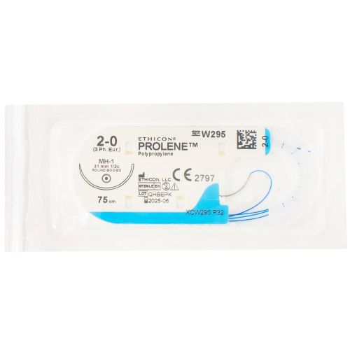 Шовный материал Пролен 2-0 (1/2 круга) колючая игла 31 мм 75 см W295 в городе Канев : цены, характеристики.  - фото №1 Шовный материал Пролен 2-0 (1/2 круга) колючая игла 31 мм 75 см W295 в городе Канев : цены, характеристики.