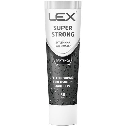 Гель-смазка Lex Super Strong регенерирующий Алоэ вера и пантенол, 30 мл в городе Канев : цены, характеристики.  - фото №1 Гель-смазка Lex Super Strong регенерирующий Алоэ вера и пантенол, 30 мл в городе Канев : цены, характеристики.