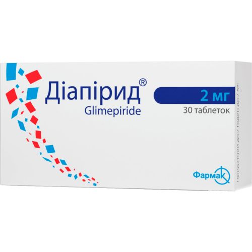 Диапирид 2 мг таблетки №30 в городе Глобино : цены, характеристики.  - фото №1 Диапирид 2 мг таблетки №30 в городе Глобино : цены, характеристики.