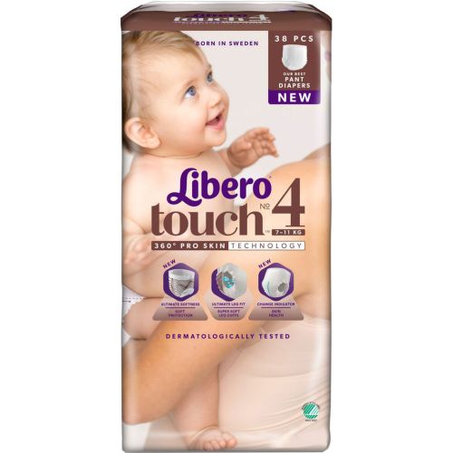 Підгузки-трусики Libero Touch р.4 (7-11 кг) 38 шт. в місті Богородчани : ціни, характеристика.  - фото №1 Підгузки-трусики Libero Touch р.4 (7-11 кг) 38 шт. в місті Богородчани : ціни, характеристика.