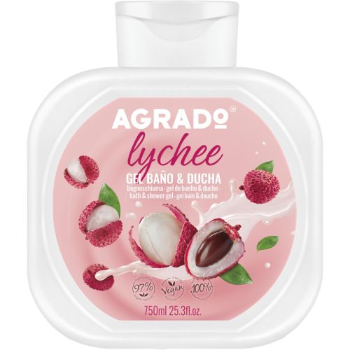 Гель Agrado (Аградо) для душу і ванни Лічі 750 мл в місті Хмельницький : ціни, характеристика. - фото №1 Гель Agrado (Аградо) для душу і ванни Лічі 750 мл в місті Хмельницький : ціни, характеристика.