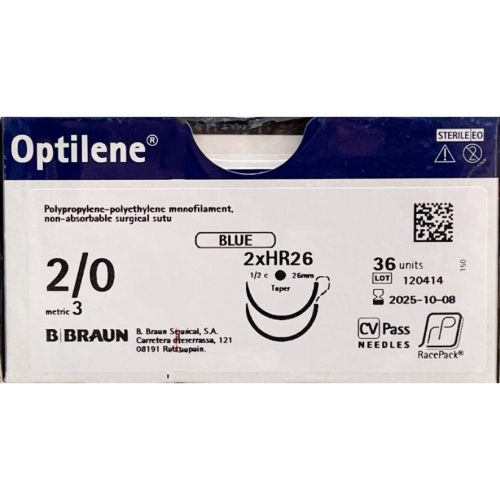 Шовний матеріал Оптилен 2/0 90 см 2 голки, 26 мм №36 в місті Канів : ціни, характеристика.  - фото №1 Шовний матеріал Оптилен 2/0 90 см 2 голки, 26 мм №36 в місті Канів : ціни, характеристика.