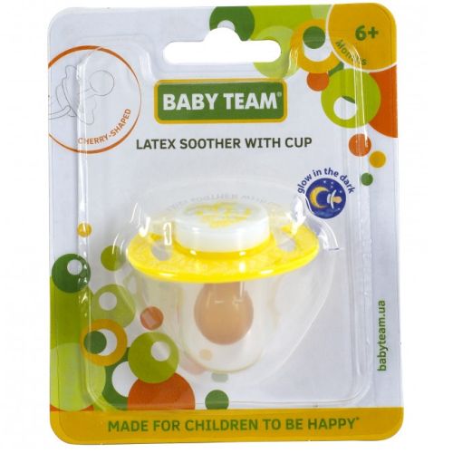 Пустышка Baby Team (Беби Тим) латексная вишнеобразной формы ночная 6+ месяцев 3225 в Киеве : цены, характеристики.  - фото №1 Пустышка Baby Team (Беби Тим) латексная вишнеобразной формы ночная 6+ месяцев 3225 в Киеве : цены, характеристики.