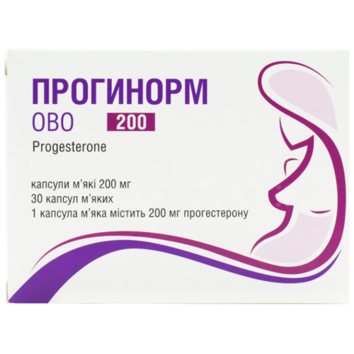 Прогинорм Ово 200 мг капсулы №30 в городе Вышгород : цены, характеристики.  - фото №1 Прогинорм Ово 200 мг капсулы №30 в городе Вышгород : цены, характеристики.