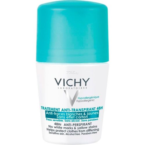 Дезодорант-антиперспирант Vichy (Виши) 48 часов защиты против белых следов и желтых пятен, шариковый 50 мл в городе Первомайск : цены, характеристики.  - фото №1 Дезодорант-антиперспирант Vichy (Виши) 48 часов защиты против белых следов и желтых пятен, шариковый 50 мл в городе Первомайск : цены, характеристики.