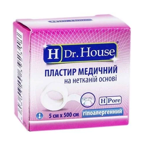 Лейкопластир медичний Dr.House на нетканій основі 5 см х 500 см в місті Івано-Франківськ : ціни, характеристика. - фото №1 Лейкопластир медичний Dr.House на нетканій основі 5 см х 500 см в місті Івано-Франківськ : ціни, характеристика.
