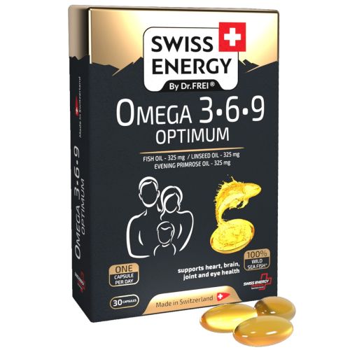 Swiss Energy (Свісс Енерджі) Omega 3-6-9 Optimum капсули №30 в місті Софіївка : ціни, характеристика.  - фото №1 Swiss Energy (Свісс Енерджі) Omega 3-6-9 Optimum капсули №30 в місті Софіївка : ціни, характеристика.