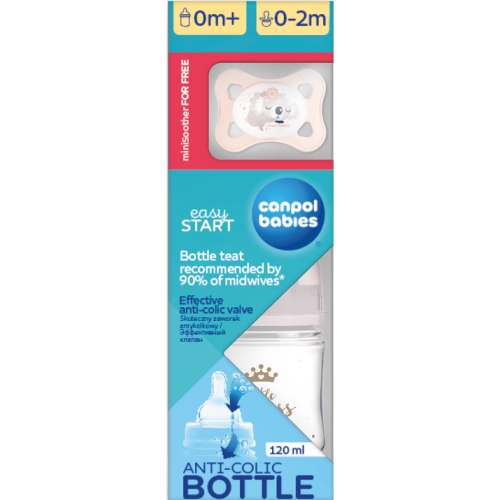 Набір для новонароджених Canpol babies для дівчинки: пляшка 120 мл + пустушка Mini 1 шт. в місті Львів : ціни, характеристика.  - фото №1 Набір для новонароджених Canpol babies для дівчинки: пляшка 120 мл + пустушка Mini 1 шт. в місті Львів : ціни, характеристика.