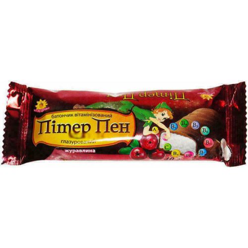 Батончик Пітер Пен вітамінізований журавлина в молочній глазуріі в місті Софіївка : ціни, характеристика.  - фото №1 Батончик Пітер Пен вітамінізований журавлина в молочній глазуріі в місті Софіївка : ціни, характеристика.