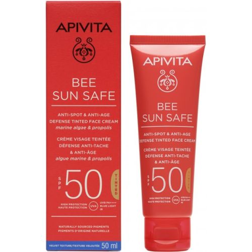 Крем Apivita (Апивита) Bee Sun Safe для лица солнцезащитный против пигментных пятен SPF50 с оттенком 50 мл в городе Вышгород : цены, характеристики.  - фото №1 Крем Apivita (Апивита) Bee Sun Safe для лица солнцезащитный против пигментных пятен SPF50 с оттенком 50 мл в городе Вышгород : цены, характеристики.