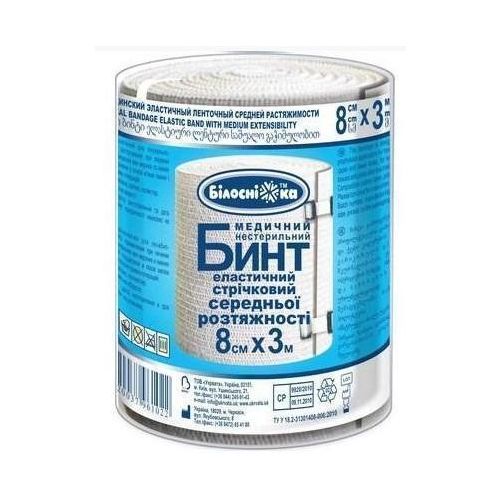 Бинт медичний еластичний середньої ростяжності 3 м х 8 см в місті Канів : ціни, характеристика.  - фото №1 Бинт медичний еластичний середньої ростяжності 3 м х 8 см в місті Канів : ціни, характеристика.