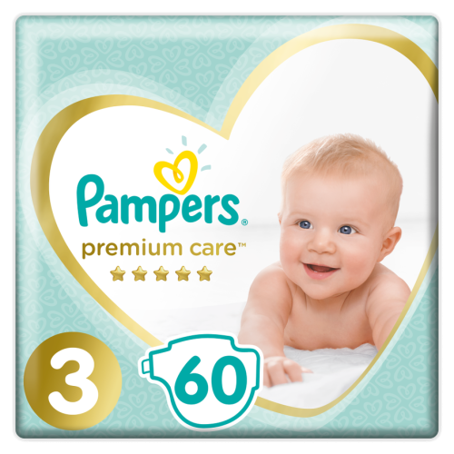 Підгузки Pampers Premium Care Midi р.3 (5-9 кг) 60 шт в місті Глобине : ціни, характеристика.  - фото №1 Підгузки Pampers Premium Care Midi р.3 (5-9 кг) 60 шт в місті Глобине : ціни, характеристика.