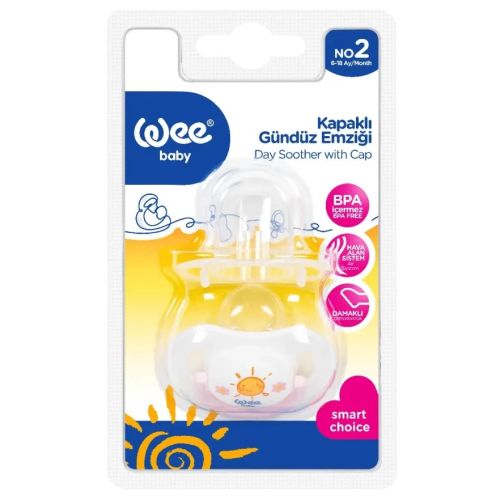 Пустушка Wee Baby (Ві Бейбі) денна ортодонтична з ковпачком № 2 (колір в асортименті) в місті Одеса : ціни, характеристика.  - фото №1 Пустушка Wee Baby (Ві Бейбі) денна ортодонтична з ковпачком № 2 (колір в асортименті) в місті Одеса : ціни, характеристика.