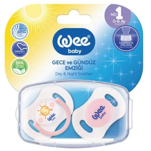 Набор Wee Baby (Ви Бэйби) ортодонтических пустышек "день-ночь", 2 шт №1 в Киеве : цены, характеристики.  - фото №1 Набор Wee Baby (Ви Бэйби) ортодонтических пустышек "день-ночь", 2 шт №1 в Киеве : цены, характеристики.