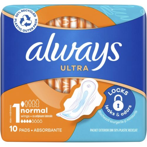 Гігієнічні прокладки Always Ultra Normal (Розмір 1) №10 ціна - фото №1 Гігієнічні прокладки Always Ultra Normal (Розмір 1) №10 ціна