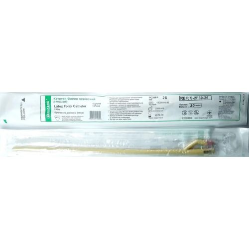 Катетер Фолея 2-ходовий Medicare СН 26, рожевий в місті Канів : ціни, характеристика.  - фото №1 Катетер Фолея 2-ходовий Medicare СН 26, рожевий в місті Канів : ціни, характеристика.