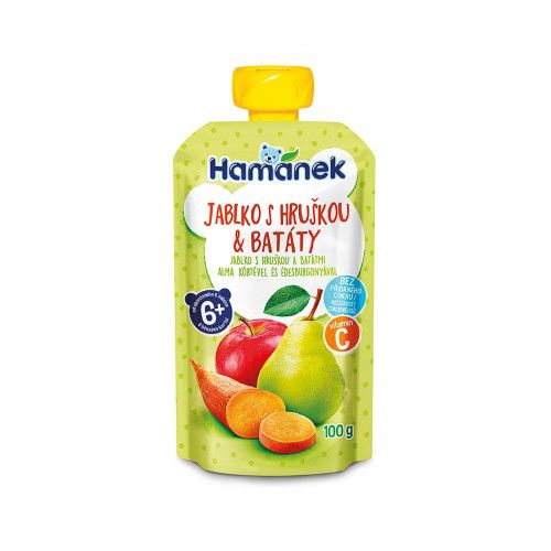 Пюре Hamanek яблоко с грушей и бататом 100 г заказать - фото №1 Пюре Hamanek яблоко с грушей и бататом 100 г заказать