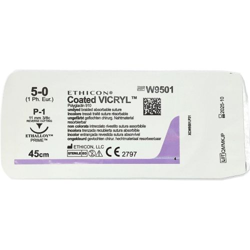 Шовний матеріал хірургічний Вікрил р. USP 5/0 що розсмоктується, довжина 45 см, голка зворотньо-ріжуча 11 мм, 3/8 кола 9501t в місті Вишгород : ціни, характеристика.  - фото №1 Шовний матеріал хірургічний Вікрил р. USP 5/0 що розсмоктується, довжина 45 см, голка зворотньо-ріжуча 11 мм, 3/8 кола 9501t в місті Вишгород : ціни, характеристика.