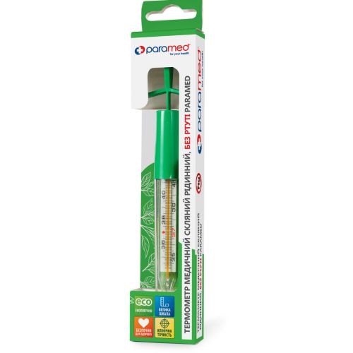 Термометр Paramed без ртуті скляний медичний 1 шт. в місті Канів : ціни, характеристика.  - фото №1 Термометр Paramed без ртуті скляний медичний 1 шт. в місті Канів : ціни, характеристика.