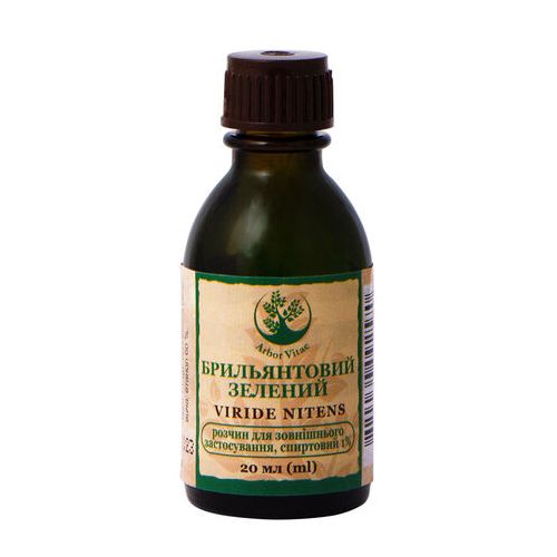 Брильянтовий зелений 1% спиртовий розчин для зовнішнього застосування 20 мл в Дніпрі : ціни, характеристика.  - фото №1 Брильянтовий зелений 1% спиртовий розчин для зовнішнього застосування 20 мл в Дніпрі : ціни, характеристика.