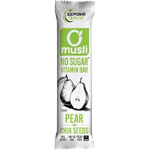 Добавка дієтична Здоровий перекус з грушею та насінням Чіа 25 г в місті Полтава : ціни, характеристика.  - фото №1 Добавка дієтична Здоровий перекус з грушею та насінням Чіа 25 г в місті Полтава : ціни, характеристика.