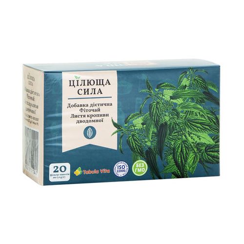 Фіточай Цілюща Сила Табула Віта листя кропиви по 1 г фільтр-пакет №20 в місті Ворзель : ціни, характеристика. - фото №1 Фіточай Цілюща Сила Табула Віта листя кропиви по 1 г фільтр-пакет №20 в місті Ворзель : ціни, характеристика.