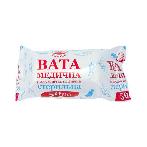 Вата медицинская стерильная 50 г в городе Ужгород : цены, характеристики. - фото №1 Вата медицинская стерильная 50 г в городе Ужгород : цены, характеристики.