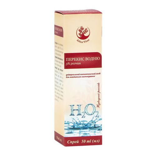 Перекис водню 3% спрей 50 мл купити - фото №1 Перекис водню 3% спрей 50 мл купити