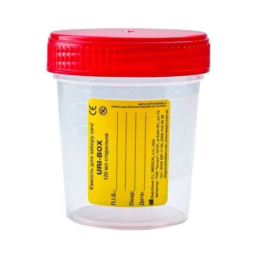 Ємність для забору сечі Uri-Box 120 мл ціна - фото №1 Ємність для забору сечі Uri-Box 120 мл ціна