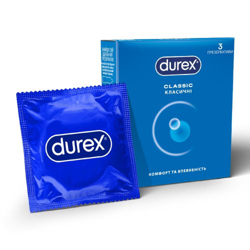 Презервативы латексные с силиконовой смазкой DUREX Сlassic (классические), 3 шт. в городе Кривой Рог : цены, характеристики. - фото №1 Презервативы латексные с силиконовой смазкой DUREX Сlassic (классические), 3 шт. в городе Кривой Рог : цены, характеристики.