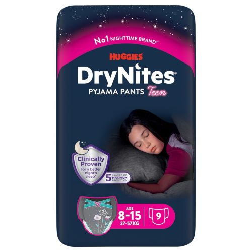 Труси-підгузки для дівчаток Huggies DryNites нічні (27-57 кг) №9 в місті Вишгород : ціни, характеристика.  - фото №1 Труси-підгузки для дівчаток Huggies DryNites нічні (27-57 кг) №9 в місті Вишгород : ціни, характеристика.
